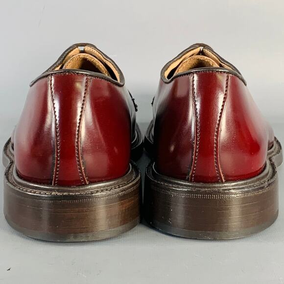 TRICKER'S Size 8 Robert Burgundy Bookbinder Leather Derby Lace-Up Shoes - Picture 3 of 9